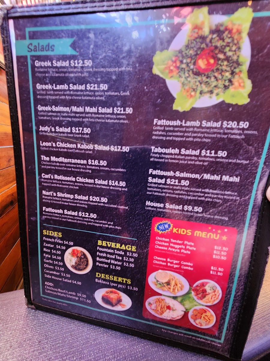 Gaby's Restaurant Menu - Image 1